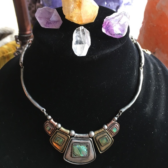abalone vintage statement bohemian Aztec chic - Picture 1 of 4